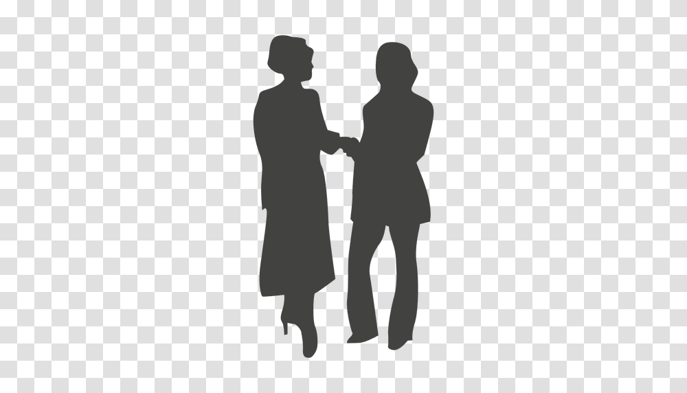 Businesswomen Shaking Hands Silhouette, Person, Human, Holding Hands, People Transparent Png