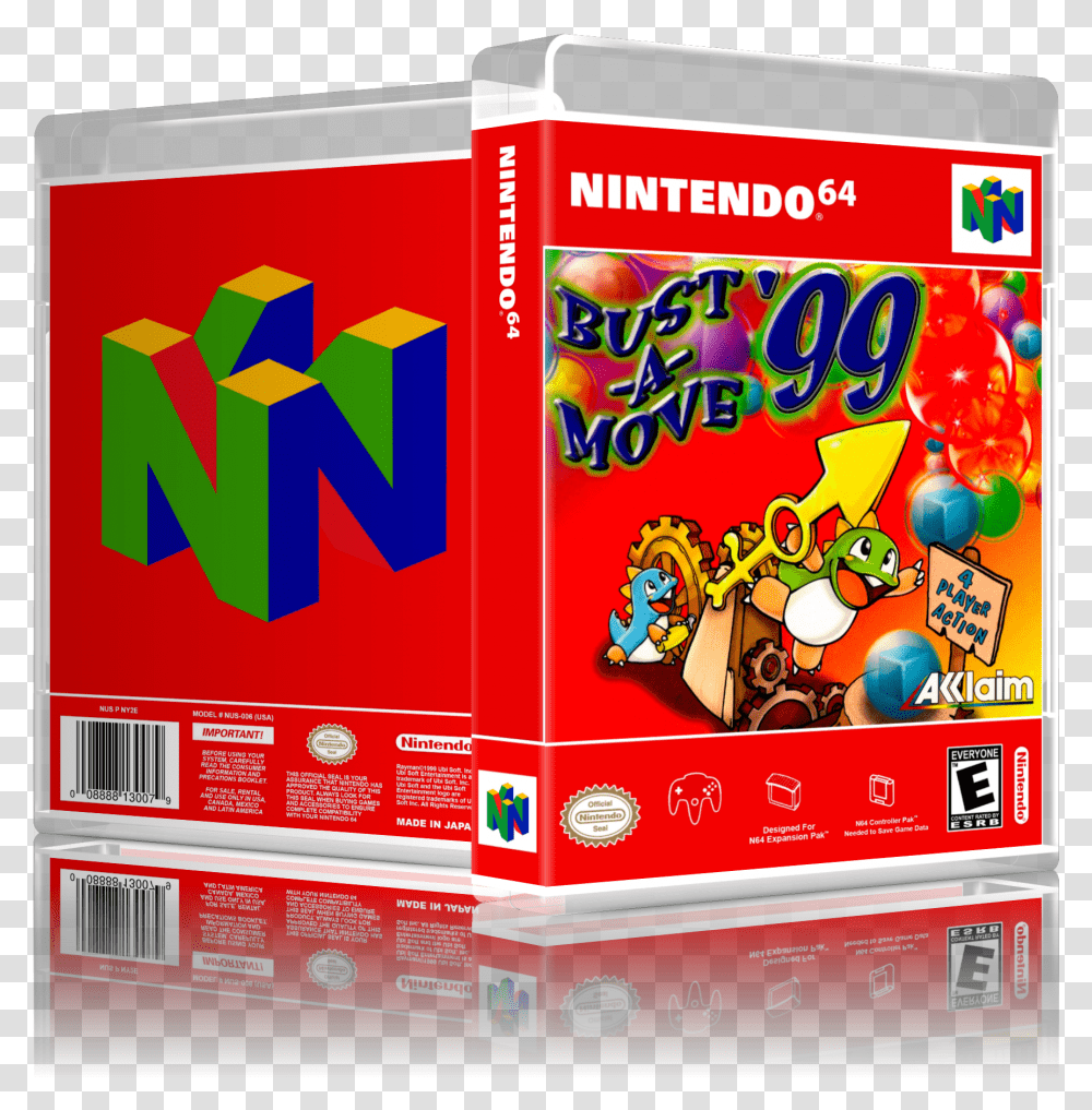 Bust A Move 99 Playstation Ps1 Download Bust A Move 99 Nintendo 64 Cover, Super Mario, Candy, Food Transparent Png