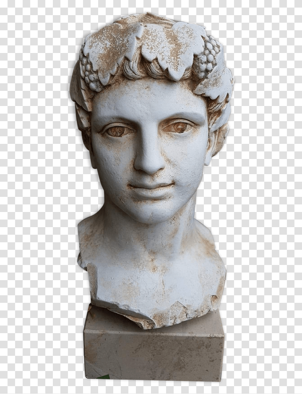 Bust Of Young Man Of Antiquity In Plaster On Marble, Head, Statue, Sculpture Transparent Png