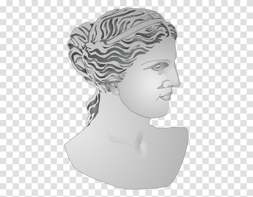 Bust Roman Statue Woman Sculpture Marble Bust Goddess Of Venus Profile, Head, Drawing, Face Transparent Png