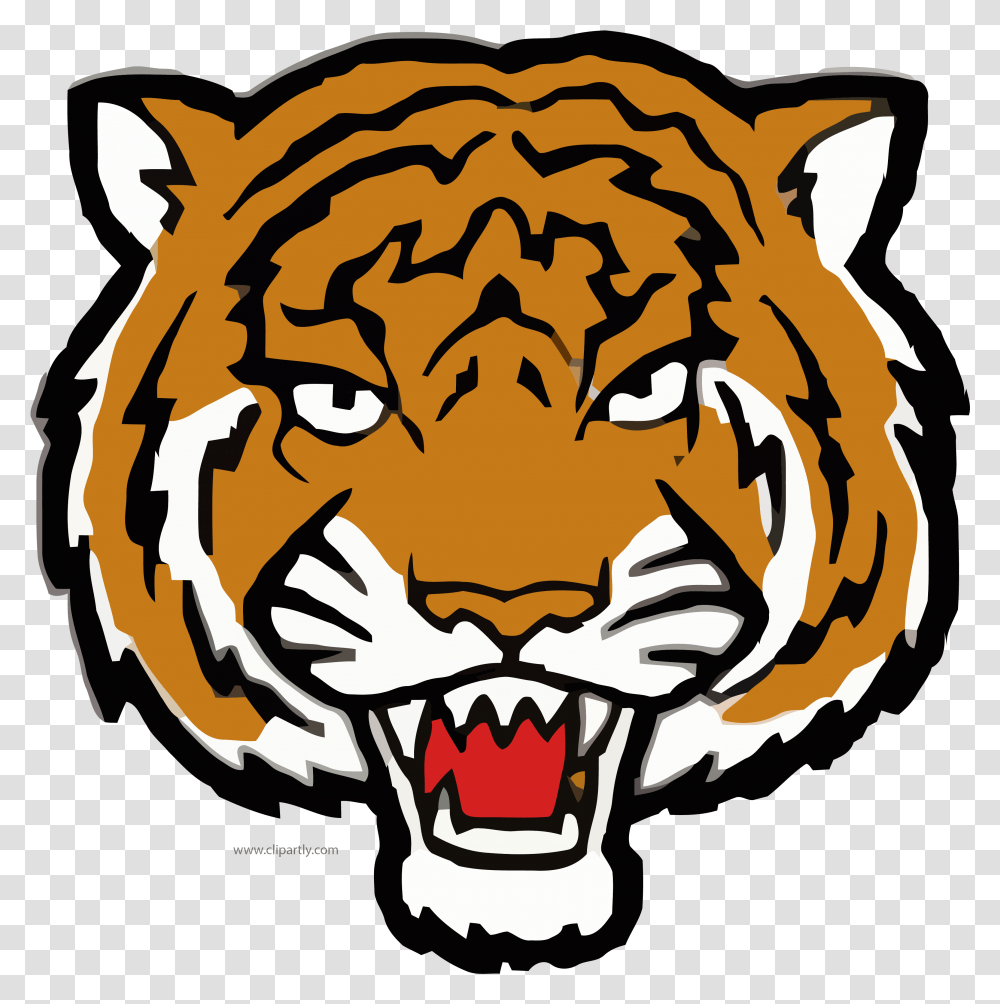 But Angry Tiger Face Clipart Image Face For Coloring, Label, Text, Sticker, Stencil Transparent Png