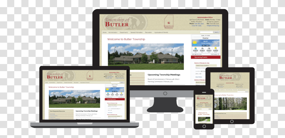 Butler Township Website Responsive Design Website, Mobile Phone, Electronics, Cell Phone, Computer Transparent Png