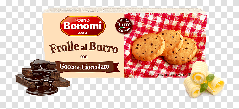Butter Biscuits Chocochip Forno Bonomi Frolle Al Burro, Bread, Food, Cracker, Cookie Transparent Png