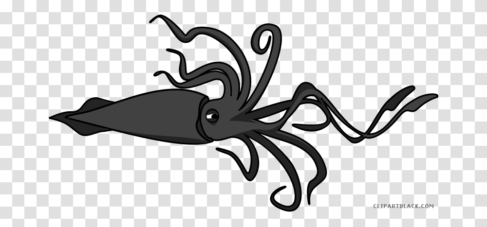 Butter Clipart Black And White Squid Clipart, Seafood, Sea Life, Animal Transparent Png