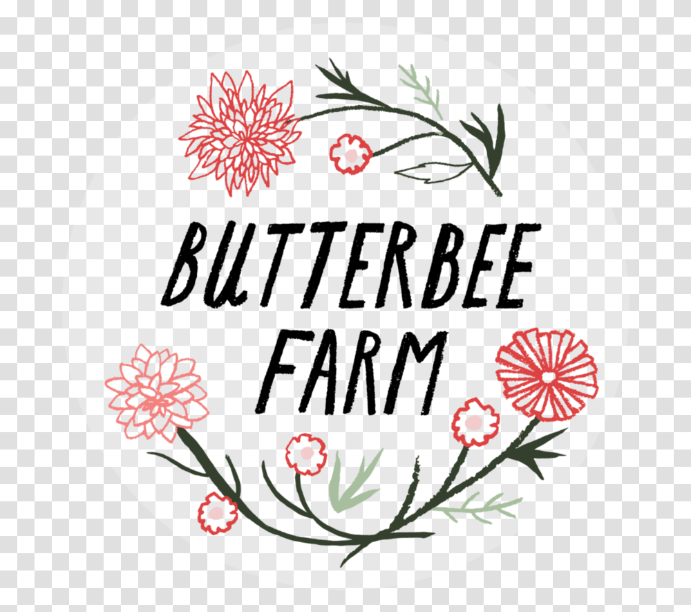 Butterbee Farm, Text, Label, Floral Design, Pattern Transparent Png