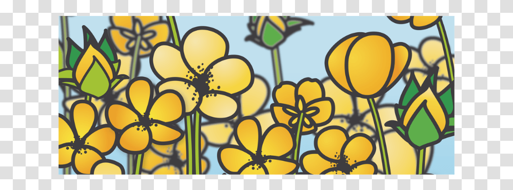 Buttercup Flower Field Yellow Floral Arrangement White Stained Glass, Floral Design, Pattern Transparent Png