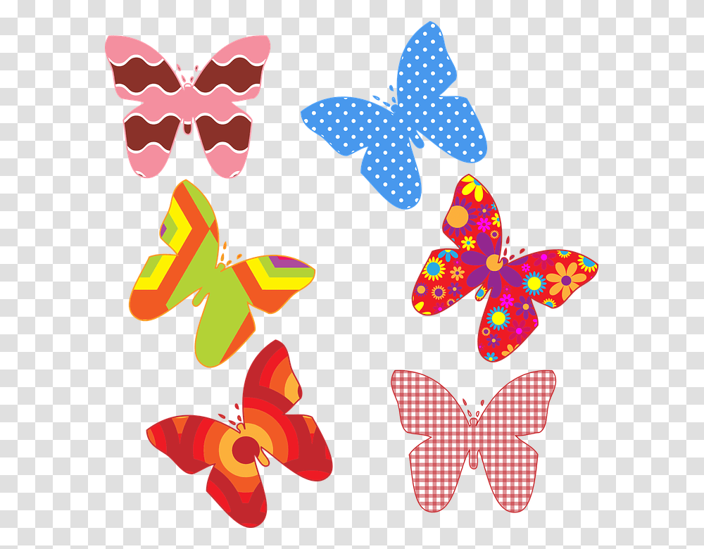Butterflies Butterfly Colorful Colorful Butterflies Clipart Free, Light, Heart, Hair Slide, Applique Transparent Png
