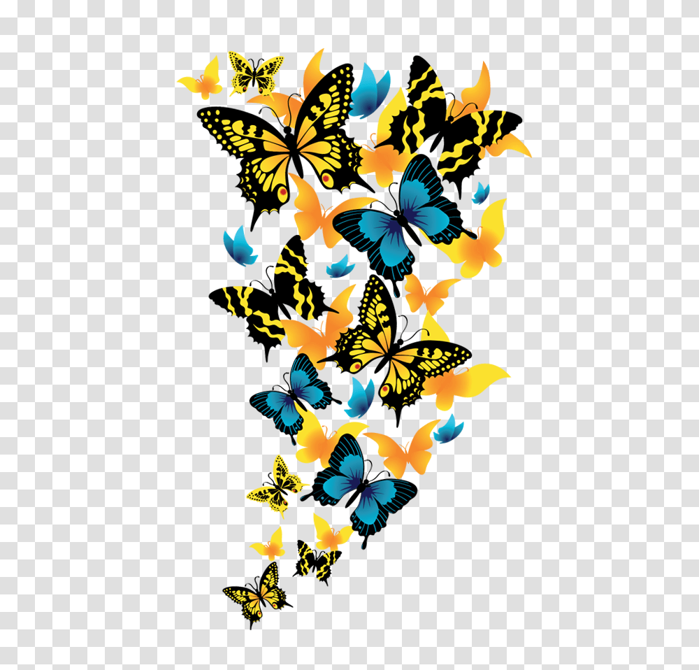 Butterflies Clipart, Floral Design, Pattern, Poster Transparent Png