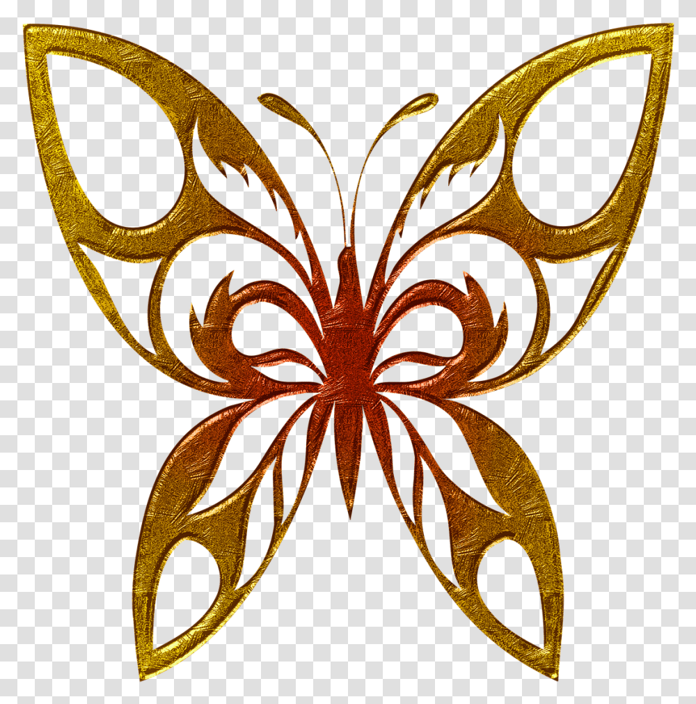 Butterfly Abstract Gold Embossed Beautiful Butterfly Silhouette Svg, Accessories, Accessory, Snake, Reptile Transparent Png