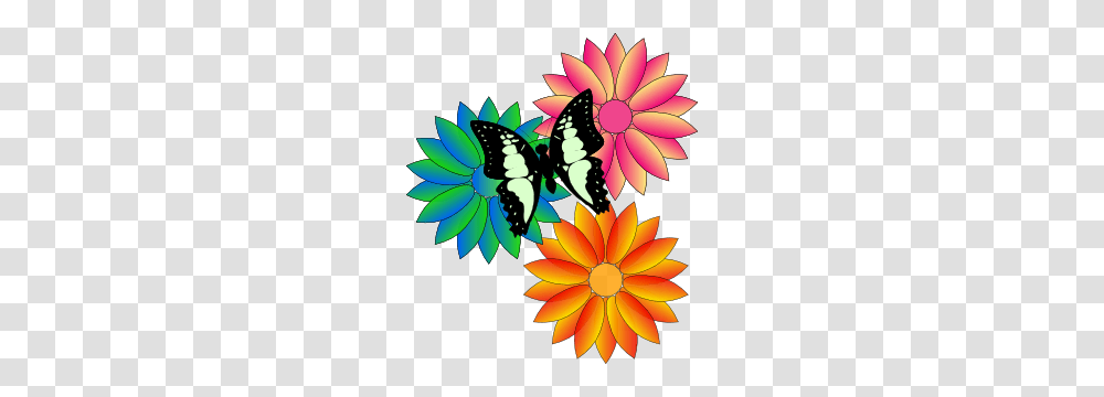 Butterfly And Flowers Clip Art, Dahlia, Plant, Floral Design Transparent Png