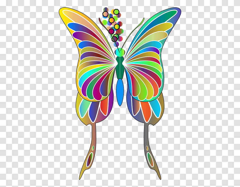 Butterfly Animal Insect Flying Wings Colorful Butterfly, Pattern, Ornament Transparent Png