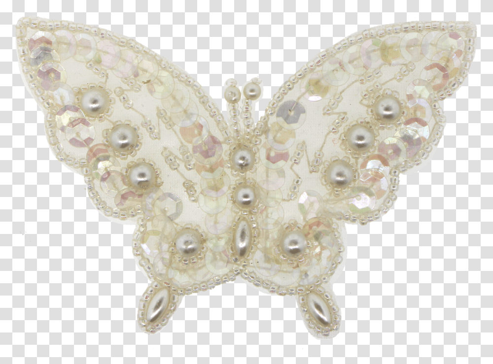 Butterfly Beadedsequinpearl Applique Riodinidae, Jewelry, Accessories, Accessory, Brooch Transparent Png