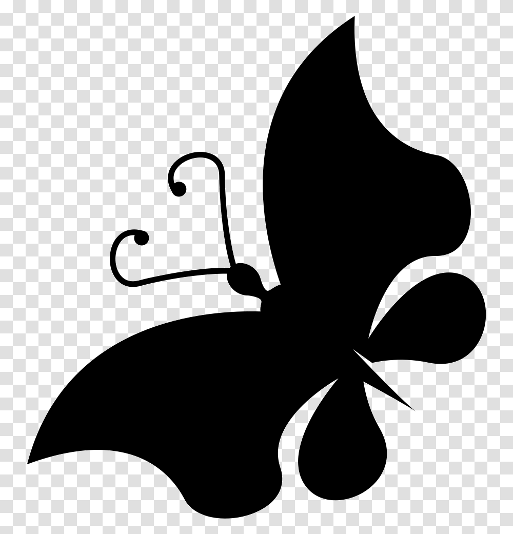 Butterfly Beautiful Shape Rotated To Left Illustration, Stencil, Silhouette, Axe, Tool Transparent Png
