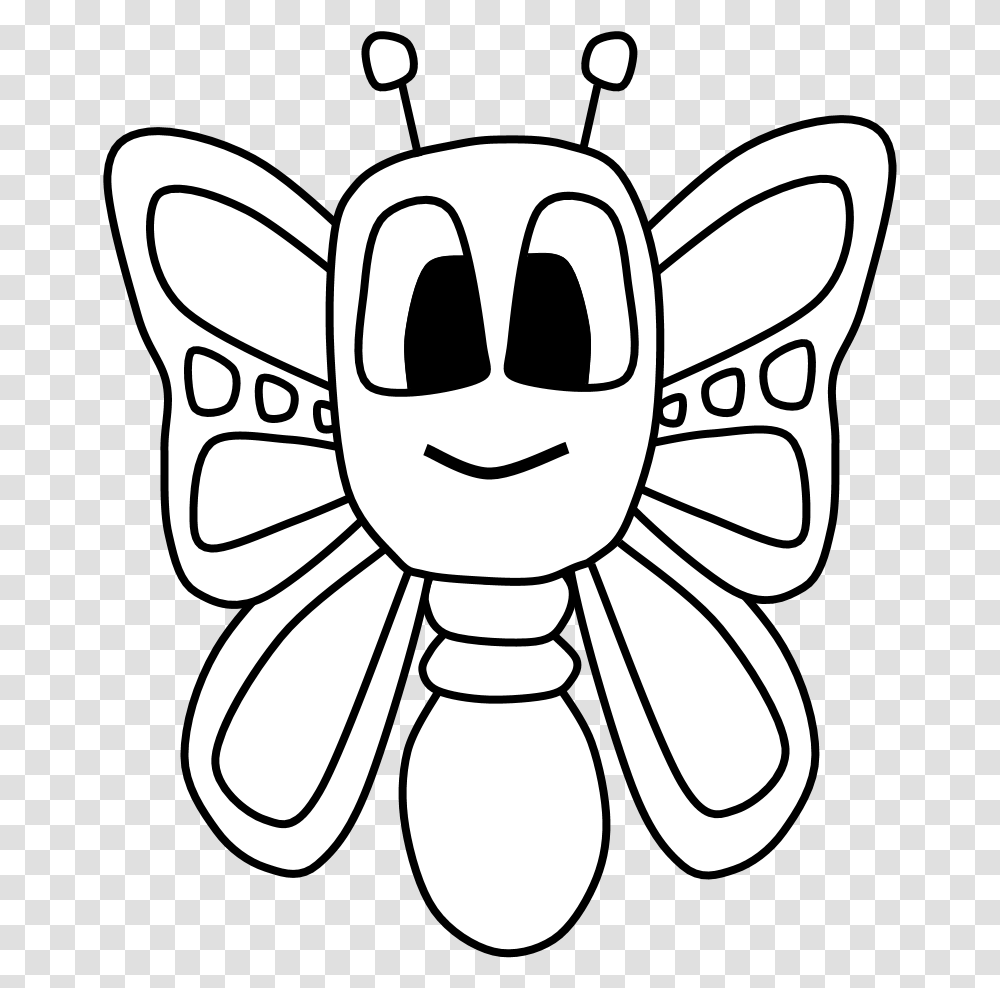 Butterfly Big Eyes Black And White Cartoon Animal Cartoon, Doodle, Drawing, Label Transparent Png