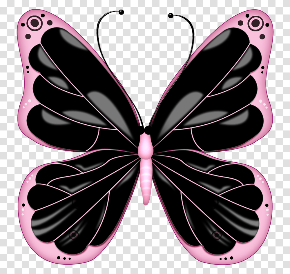 Butterfly Black And Pink, Pattern, Petal, Flower, Plant Transparent Png