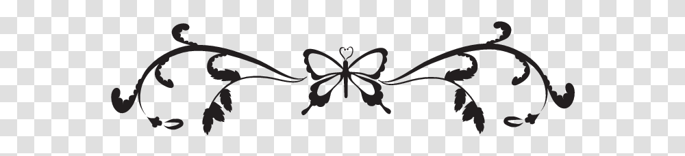 Butterfly Black And White Border, Stencil, Pattern, Floral Design Transparent Png