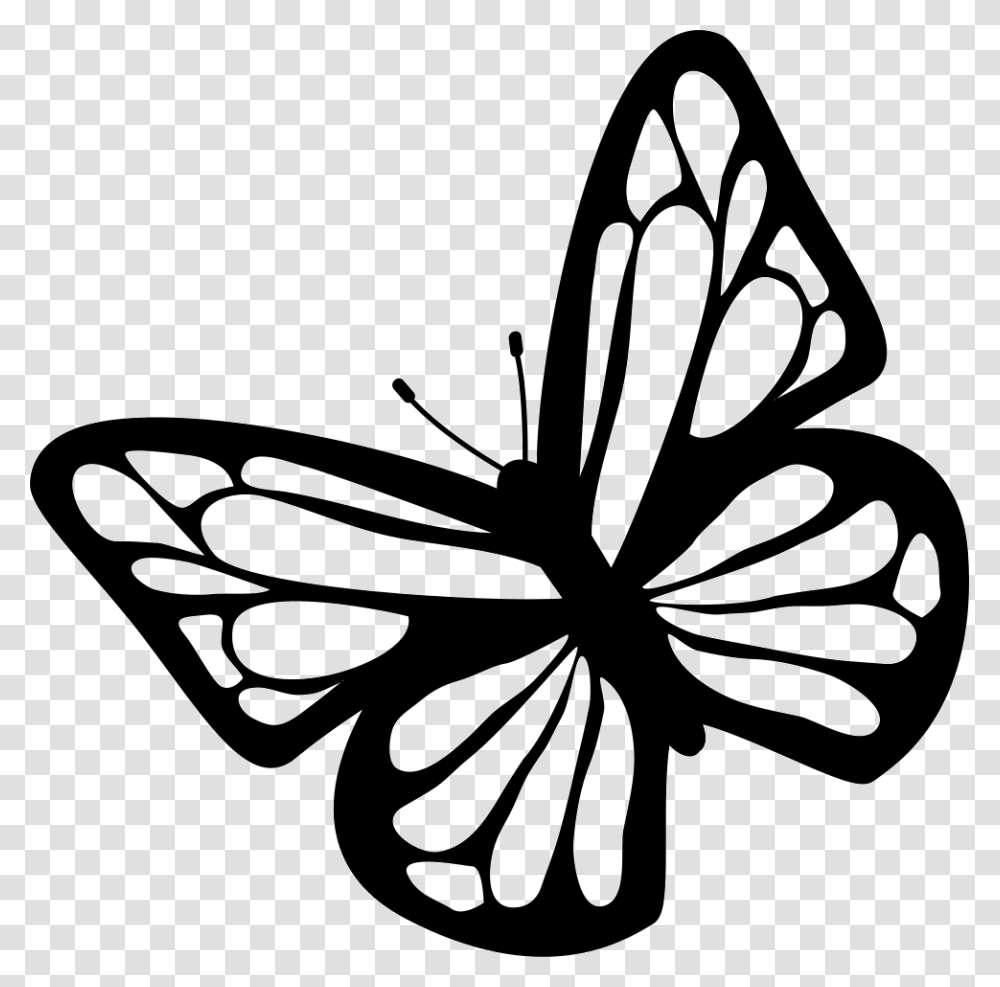 Butterfly Black Black And White Butterfly Scrolls Clip Art, Stencil, Hibiscus, Flower, Plant Transparent Png