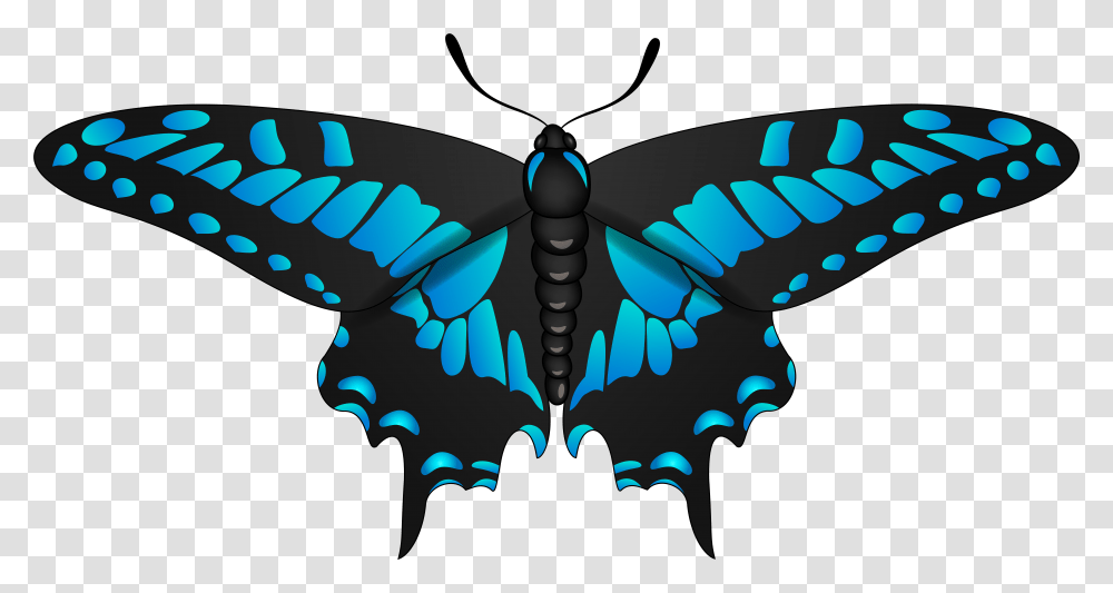 Butterfly Blue Black Clip Art Image Gallery Yopriceville Clip Art, Toy, Pattern, Kite, Ornament Transparent Png