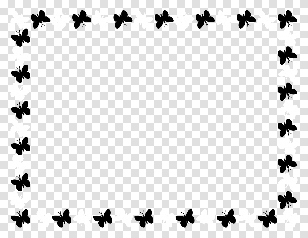 Butterfly Border Clipart Black And White Clip Art Images, Star Symbol, Snowflake, Wand Transparent Png