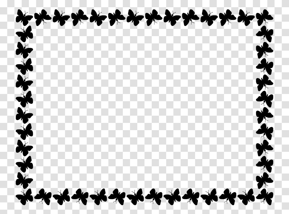 Butterfly Border Clipart Free Black And White Butterfly Border, Gray, World Of Warcraft Transparent Png