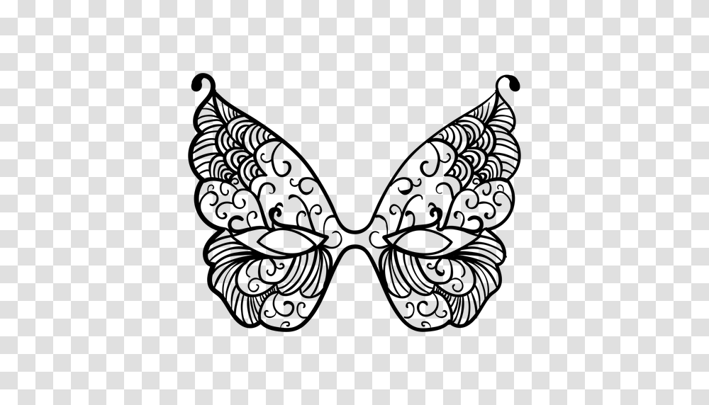 Butterfly Carnival Mask Flat Icon, Gray, World Of Warcraft Transparent Png