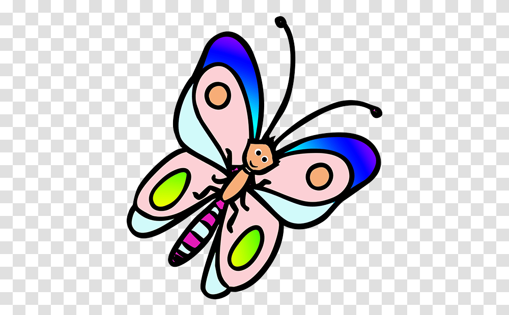 Butterfly Cartoon With Soft Colors Colorful Butterfly Cartoon, Invertebrate, Animal, Insect, Dragonfly Transparent Png