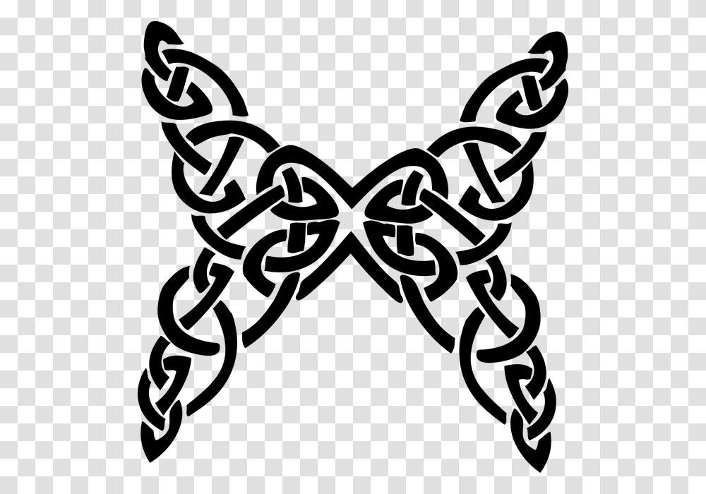Butterfly Celtic Knot Decorative Ornamental Celtic Knot Butterfly, Gray Transparent Png