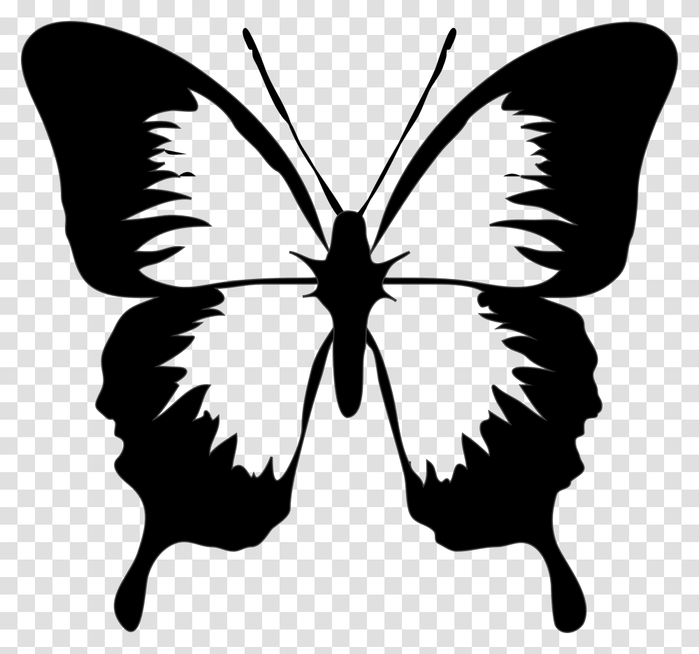 Butterfly Clip Art Black And White, Stencil, Person, Human Transparent Png