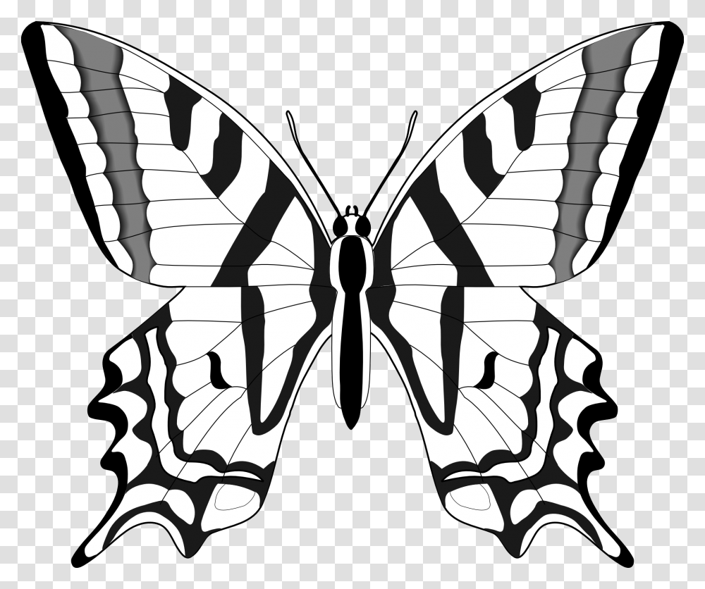 Butterfly Clipart Black And White Free Images Butterfly Clipart Black And White, Insect, Invertebrate, Animal, Stencil Transparent Png