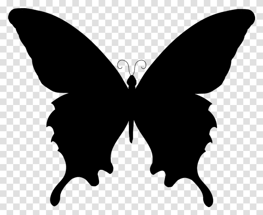 Butterfly Clipart Black And White Silhouette Of A Butterfly, Gray, World Of Warcraft Transparent Png