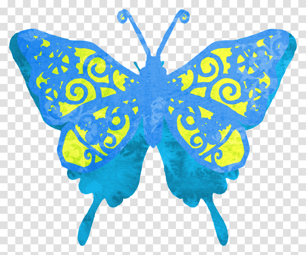 Butterfly Clipart Blue Green Cute Flying Wings Butterfly Designs Background, Pattern, Ornament, Animal, Insect Transparent Png