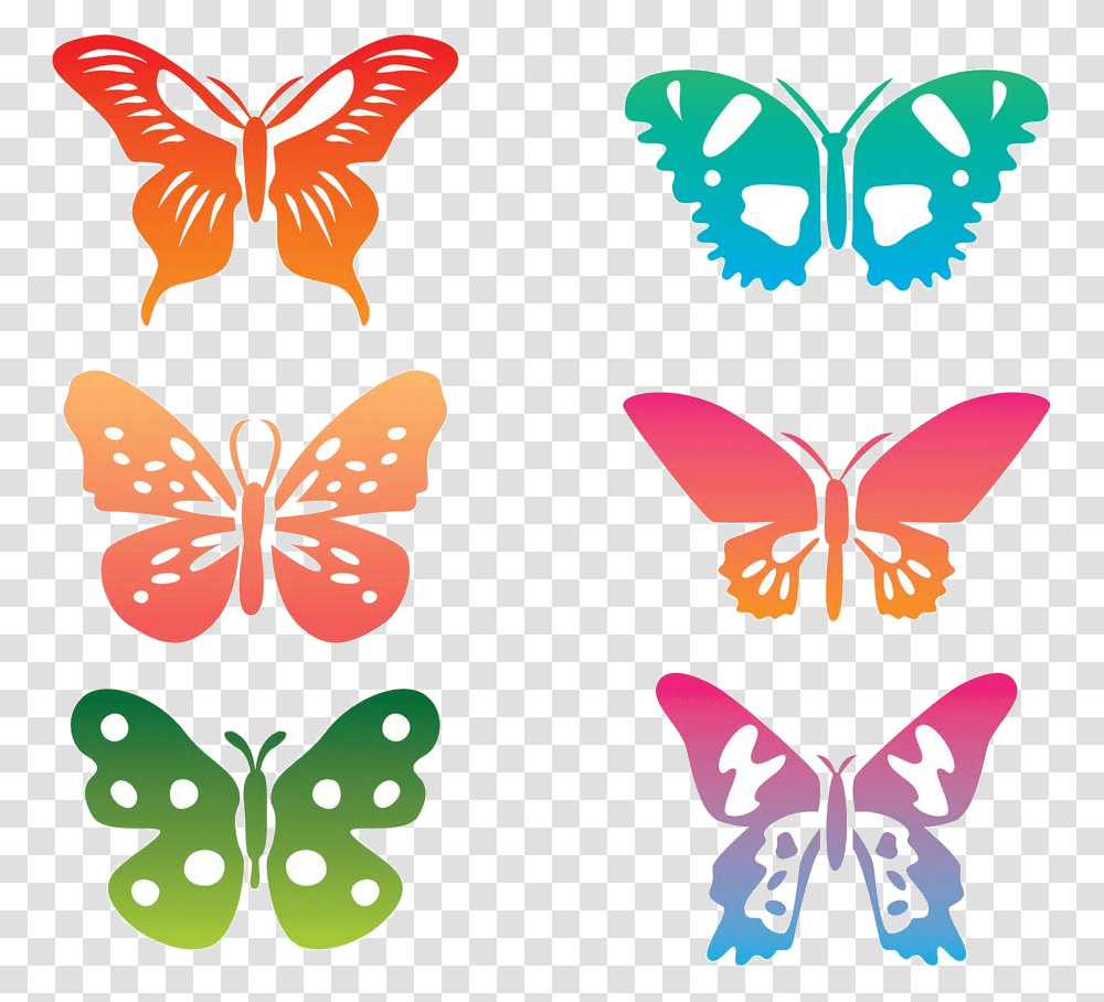 Butterfly Colorful Clipart Colorful Butterfly Clipart Vector, Pattern, Ornament, Floral Design Transparent Png