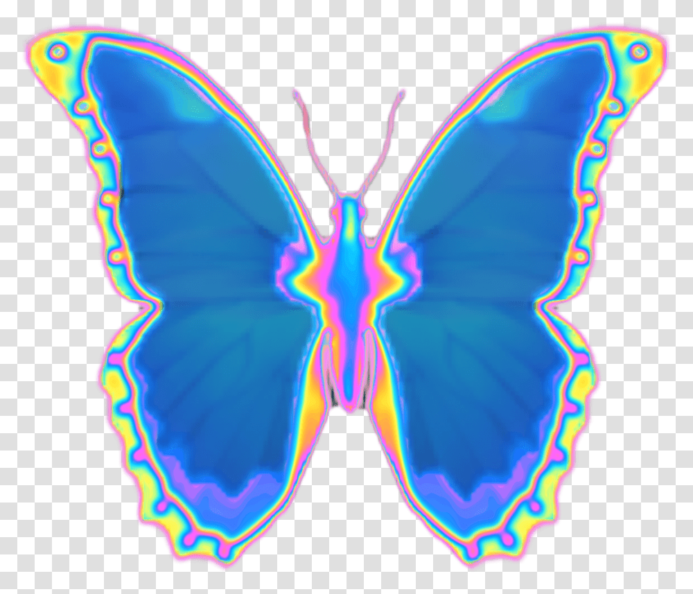 Butterfly Emoji Holographic, Ornament, Pattern, Fractal Transparent Png