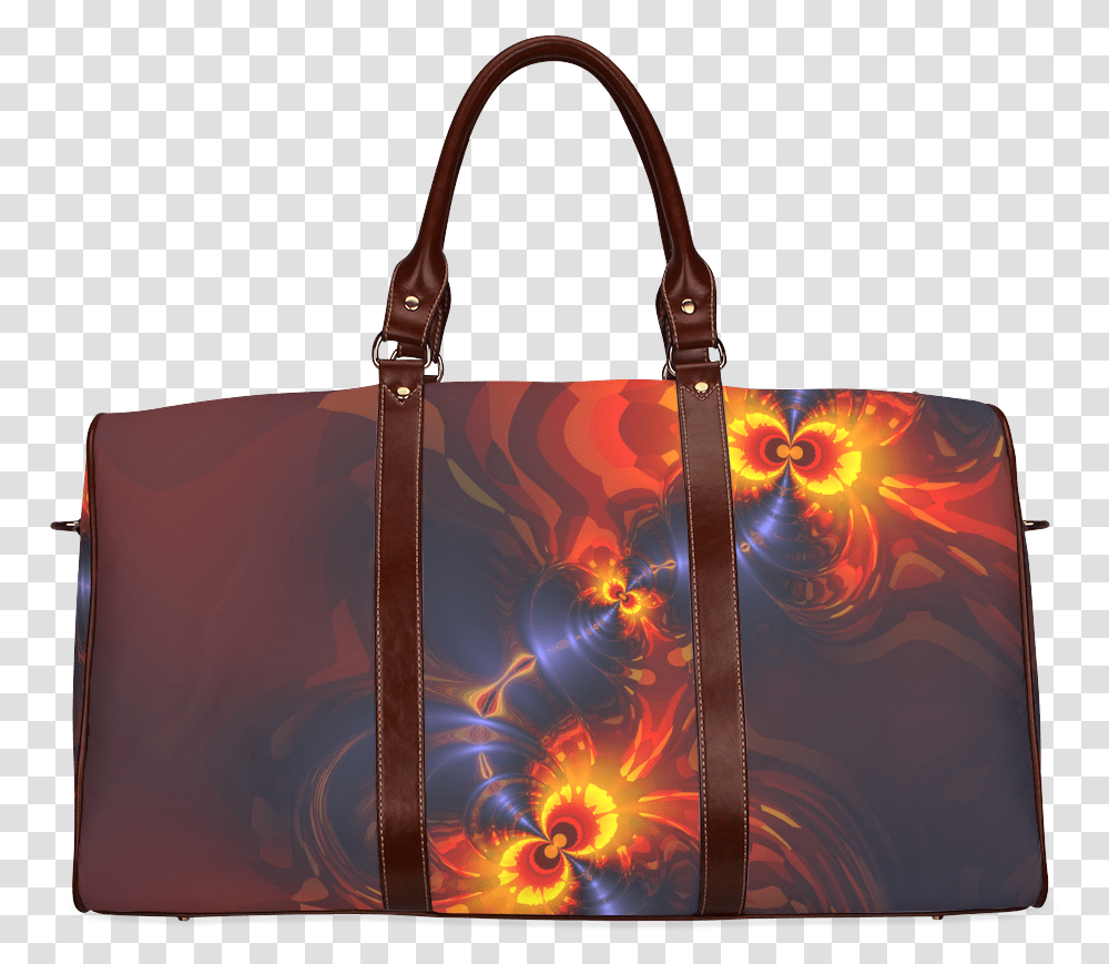 Butterfly Eyes Abstract Violet Gold Wings Waterproof Duffel Bag, Handbag, Accessories, Accessory, Purse Transparent Png