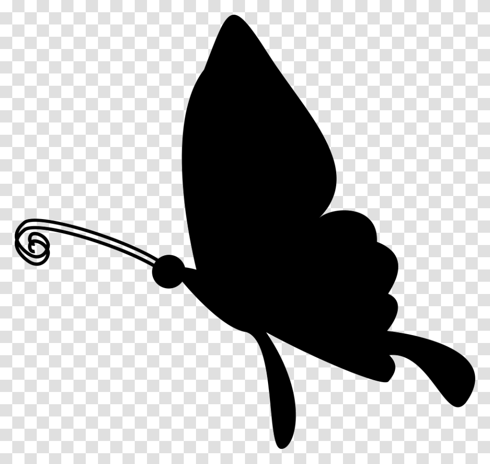 Butterfly Flying Silhouette Borboleta Preto, Stencil, Shovel Transparent Png