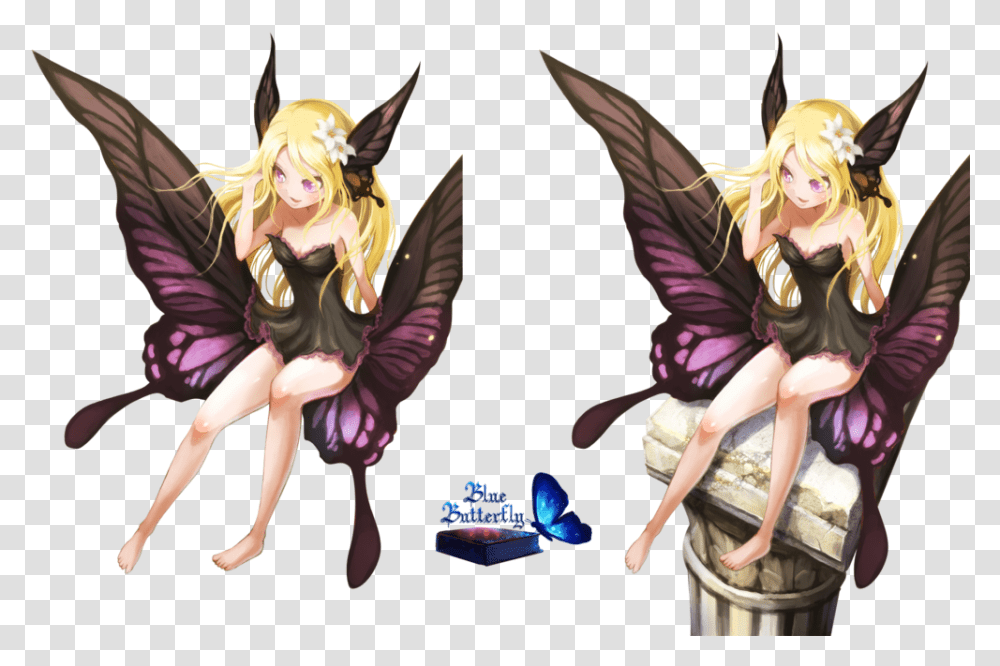 Butterfly Girl Anime, Manga, Comics, Book, Person Transparent Png