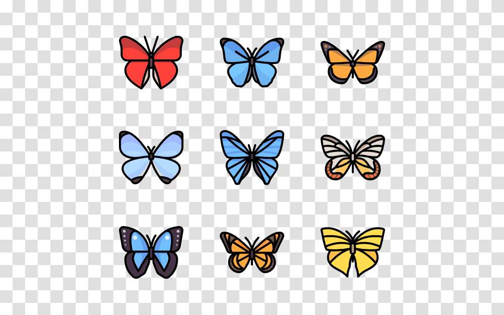 Butterfly Icons, Insect, Invertebrate, Animal, Pattern Transparent Png