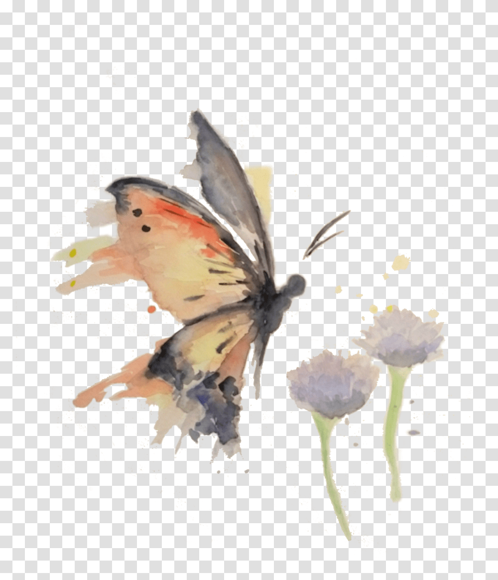 Butterfly Image Watercolor Paint, Bird, Animal, Plant, Flower Transparent Png