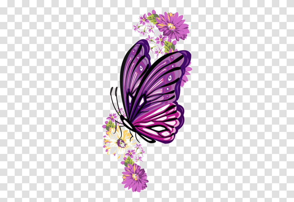 Butterfly In Hand Cartoon, Purple, Animal, Floral Design Transparent Png
