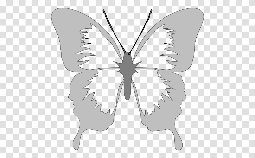 Butterfly In Silver Svg Clip Arts Butterfly Clip Art, Drawing, Stencil, Pattern, Animal Transparent Png