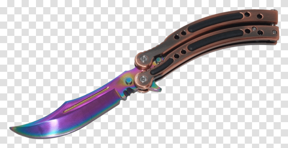 Butterfly Knife Fade Real Life Facas Do Cs Go, Weapon, Weaponry, Blade, Shears Transparent Png