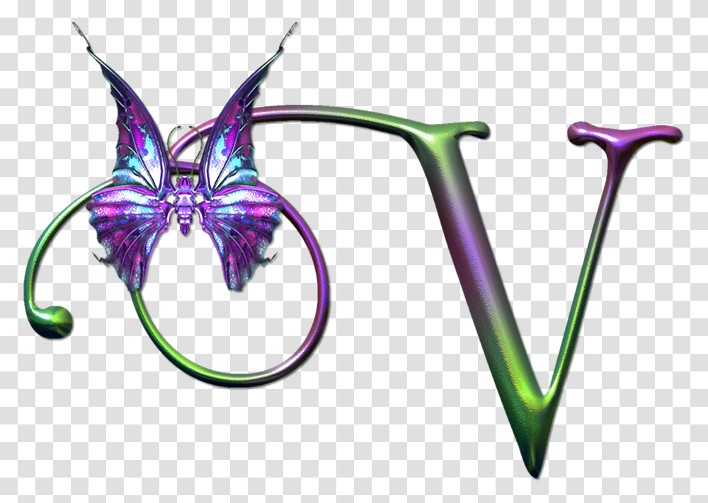 Butterfly Lettering V, Glasses, Accessories, Bicycle, Vehicle Transparent Png