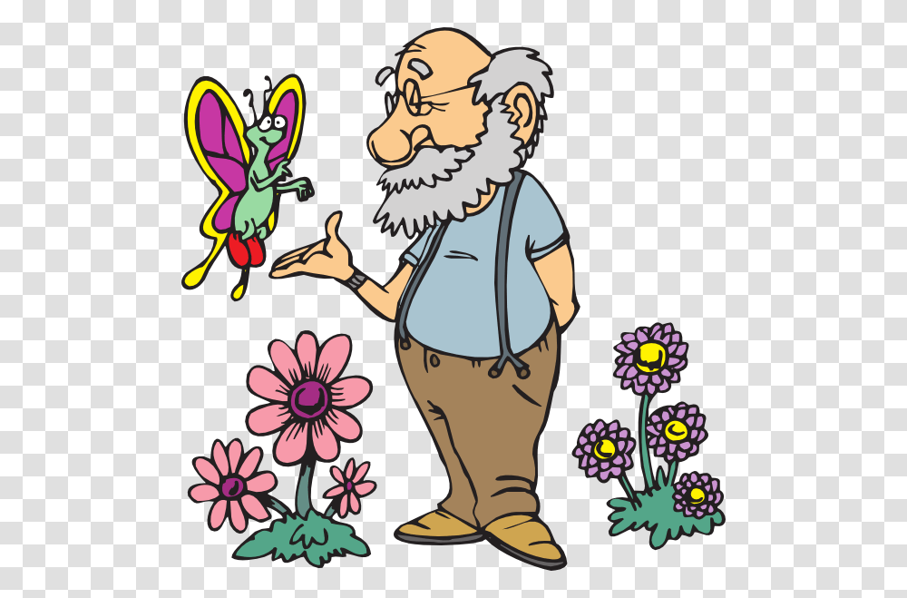 Butterfly Man Clipart Three Old Men Story, Person, Drawing, Washing Transparent Png