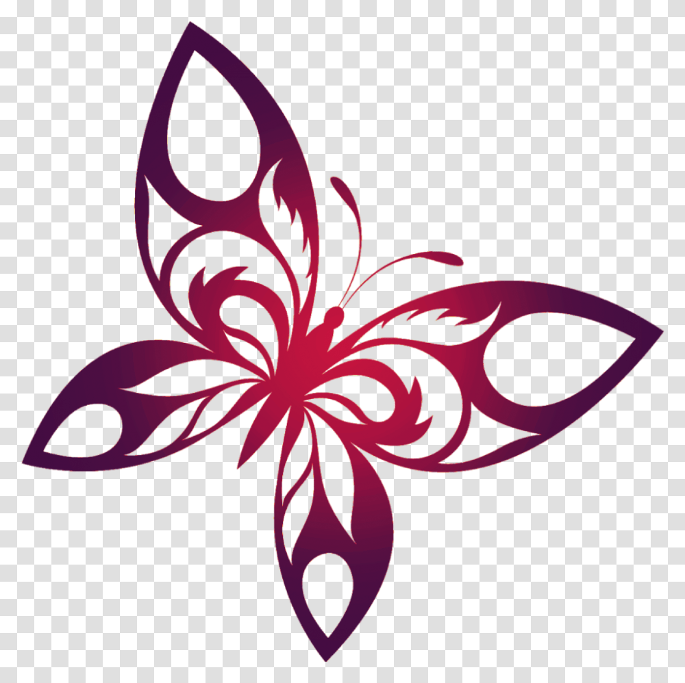 Butterfly Mariposa Silhouette Shape Figura Vector Butterfly Designs Black And White, Plant, Flower, Blossom, Hibiscus Transparent Png