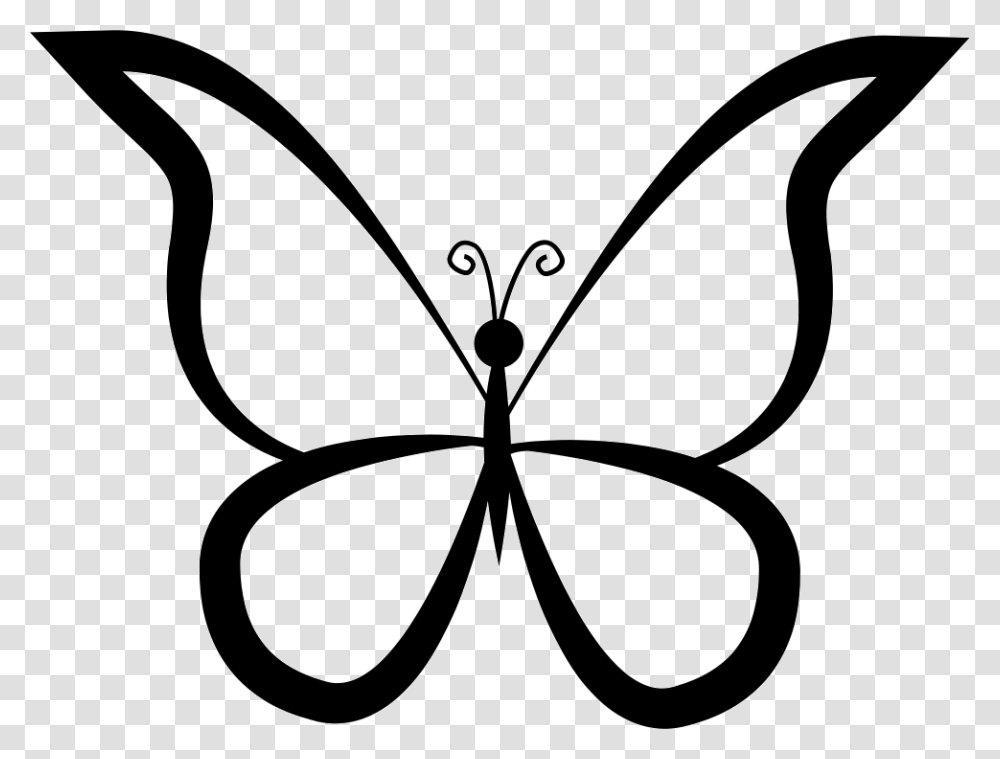 Butterfly Outline Design From Top View, Stencil, Pattern Transparent Png