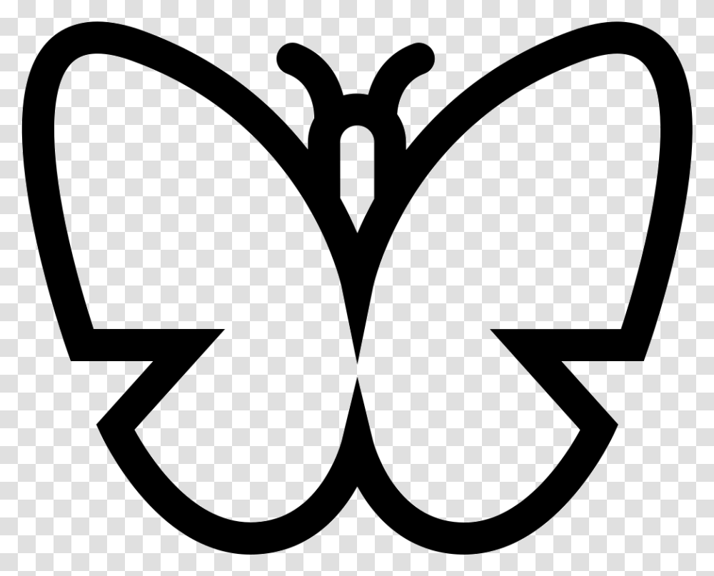 Butterfly Outline Top View, Stencil, Recycling Symbol Transparent Png