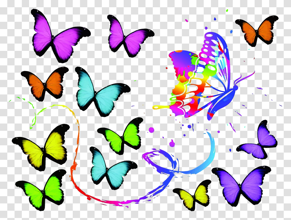 Butterfly Painting Icons, Paper, Confetti Transparent Png