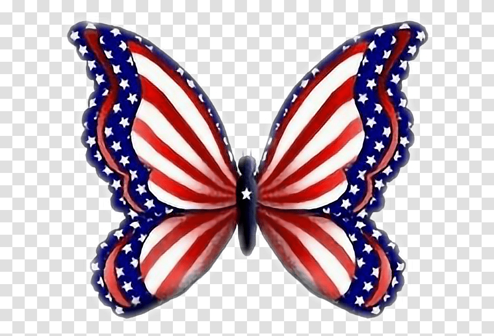 Butterfly Patriotic Memorialday 4thofjuly July4th American Flag Butterfly, Pattern, Animal Transparent Png