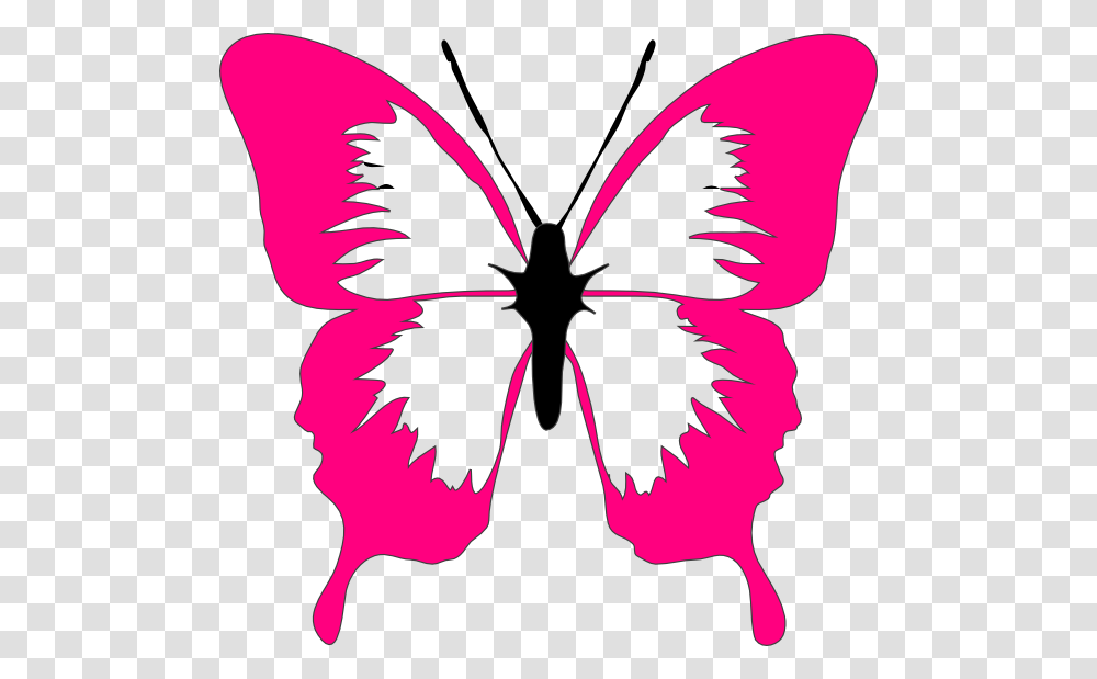 Butterfly Pink And White, Pattern, Stencil Transparent Png