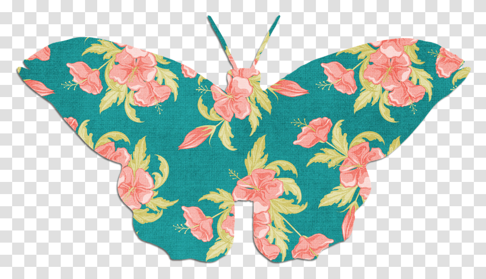 Butterfly Pink Green Free Image On Pixabay Background Floral Butterfly, Pattern, Rug, Animal, Invertebrate Transparent Png